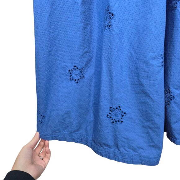 Gap Eyelet Scoop Neck Dress in Dazzling Blue - Picture 8 of 14